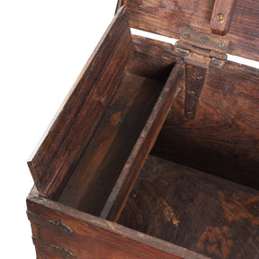 Iron Bound Indian Rosewood Chest From Kutch - 19thC