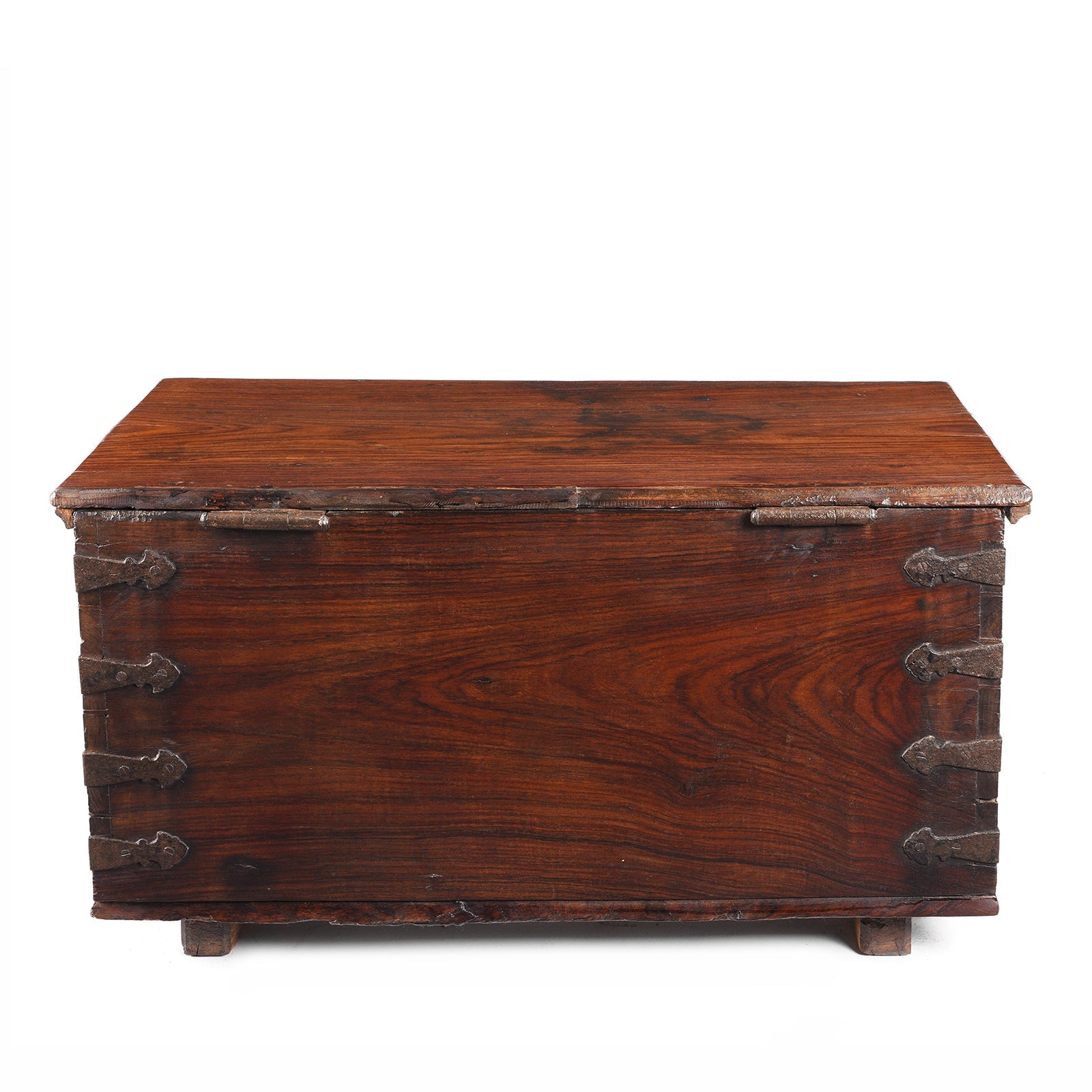 Iron Bound Indian Rosewood Chest From Kutch - 19thC