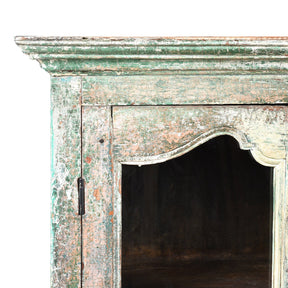 Painted Indian Teak Glazed Book Cabinet - Ca 1920's