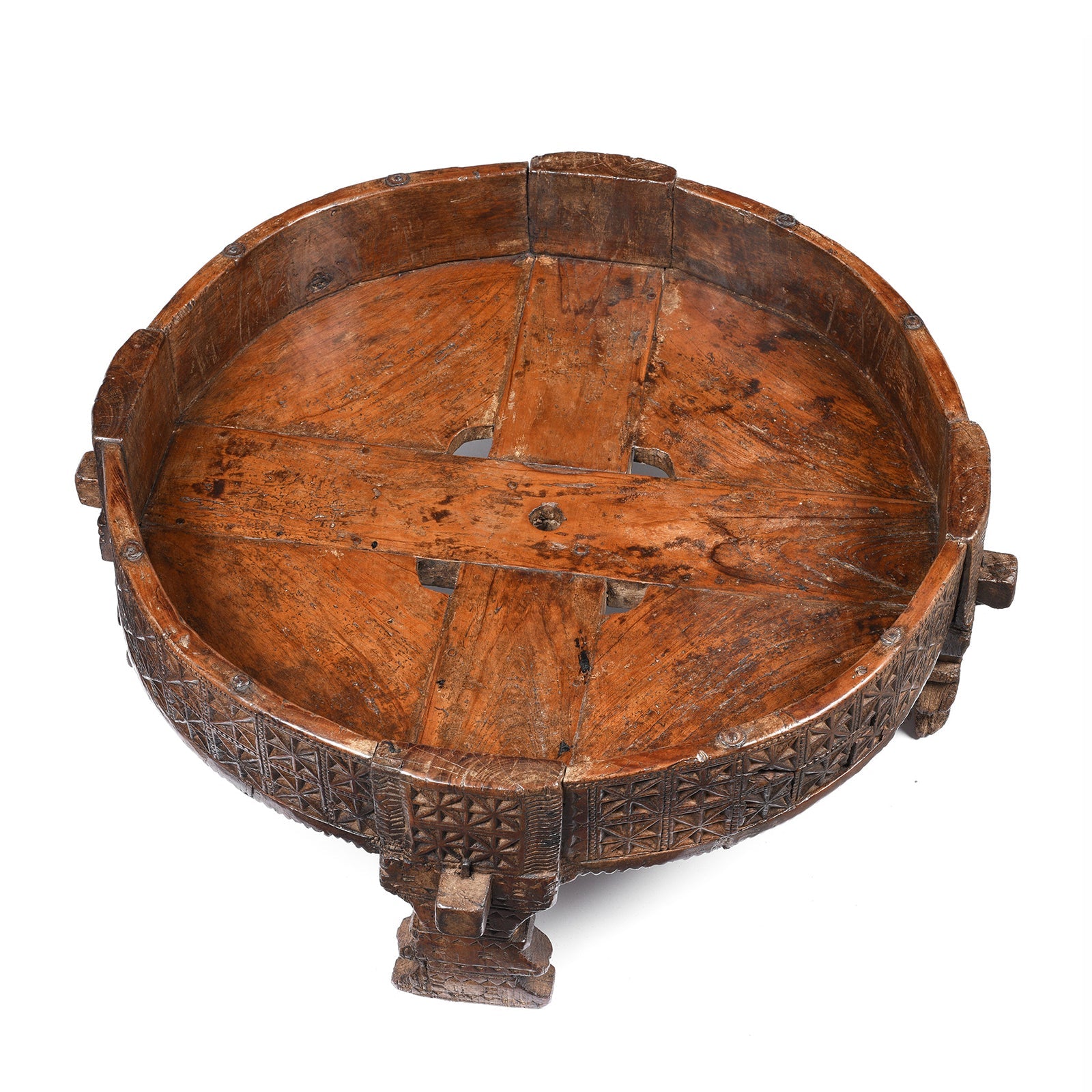 Indian Chakki Coffee Table From Rajasthan - 19thC