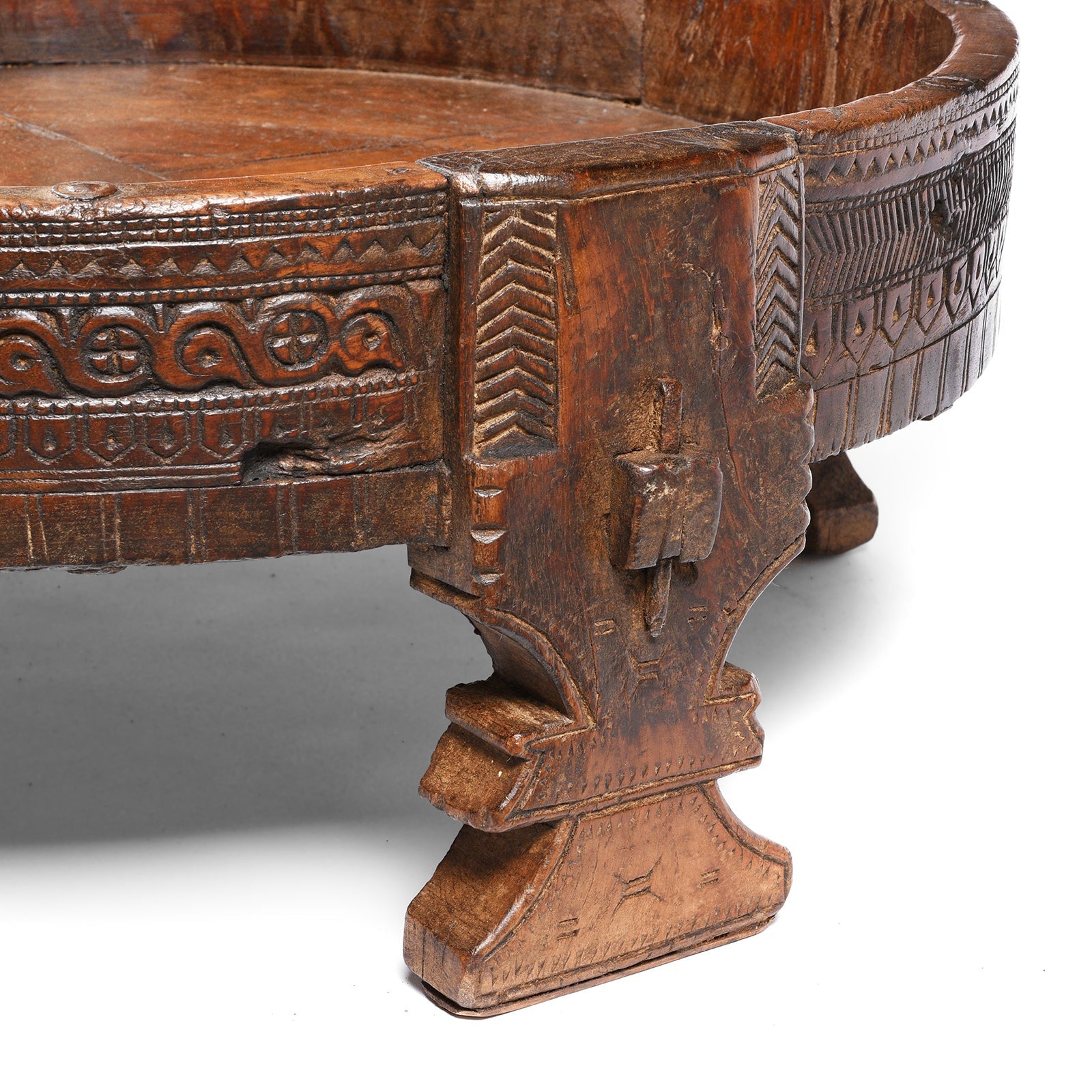 Indian Chakki Coffee Table From Rajasthan - 19thC