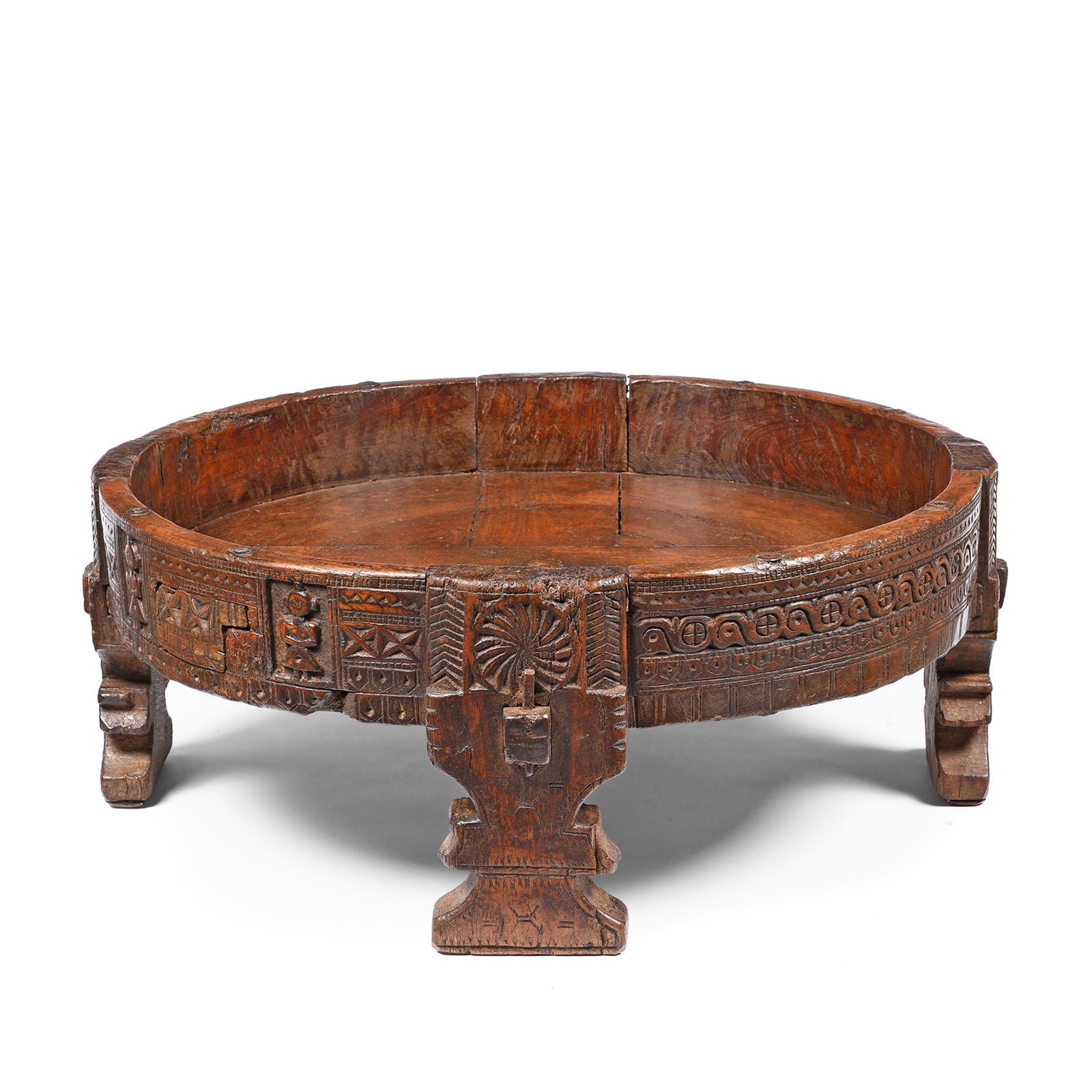 Indian Chakki Coffee Table From Rajasthan - 19thC