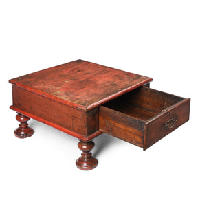 Bajot Low Teak Prayer Table From Gujarat - 19th Century