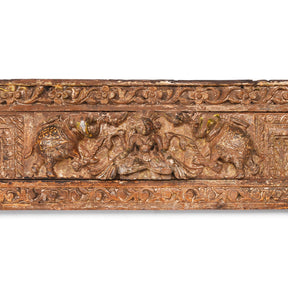 Carved Lintel Panel Of Ganesh & Gajalaxmi From Gujarat - 18thC