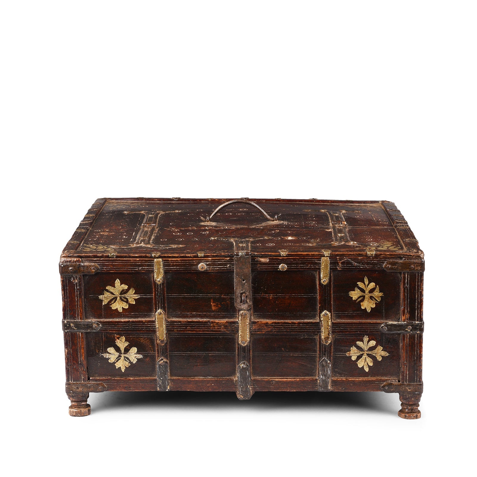 Teak Merchants Box From Rajasthan - 19th Century