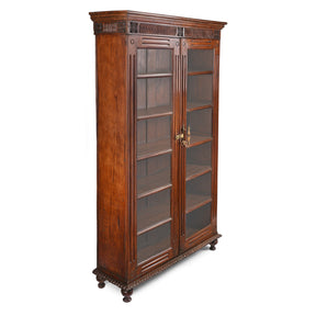 Anglo Indian Colonial Glazed Book Cabinet - 19th Century