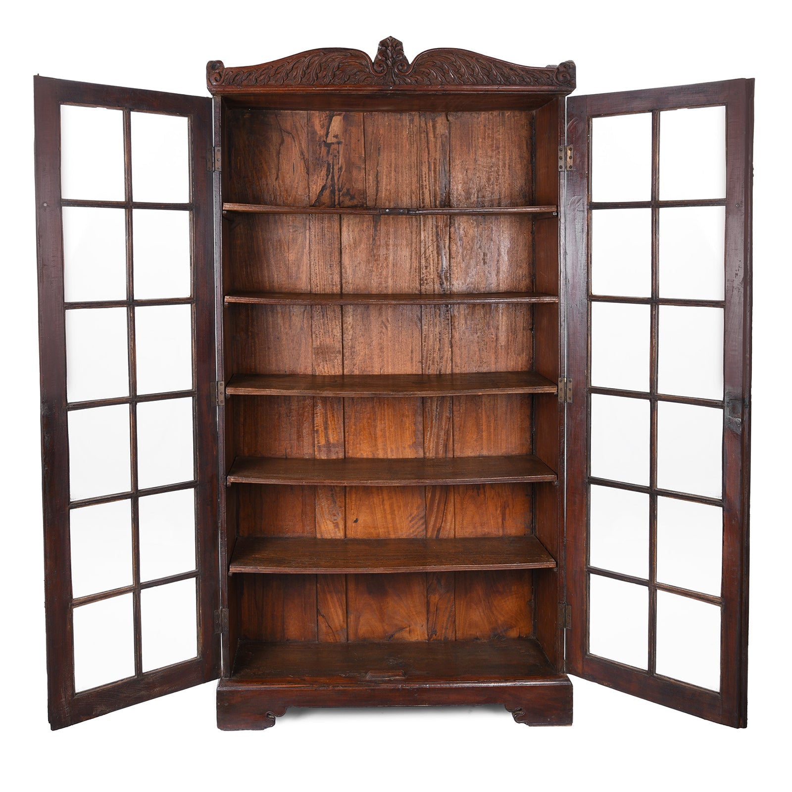 Anglo Indian Colonial Glazed Book Cabinet - 19th Century