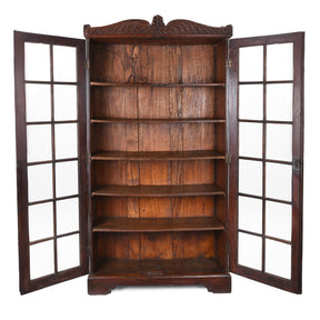 Anglo Indian Colonial Glazed Book Cabinet - 19th Century