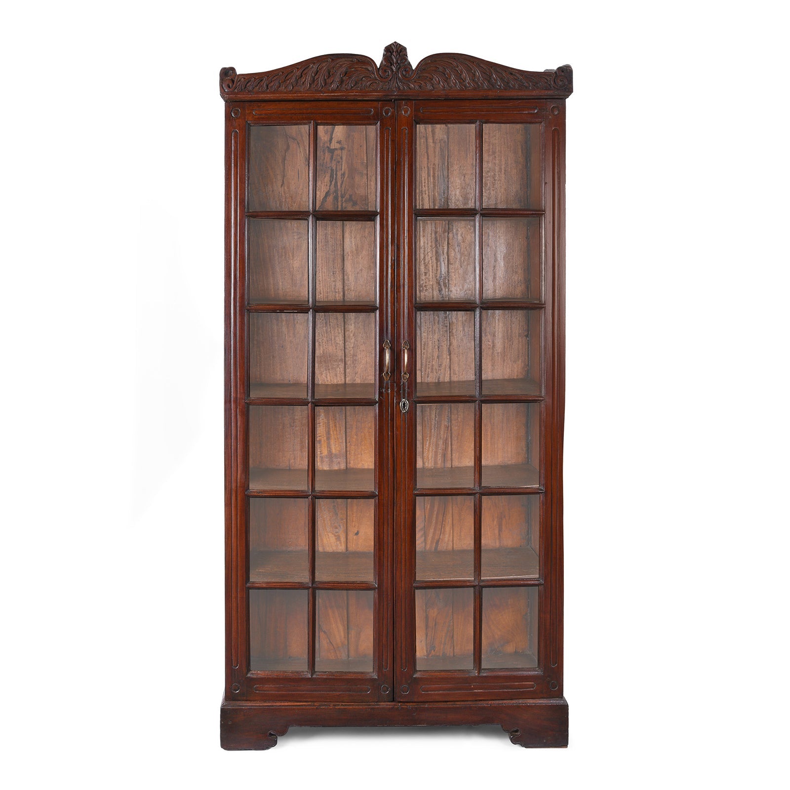 Anglo Indian Colonial Glazed Book Cabinet - 19th Century