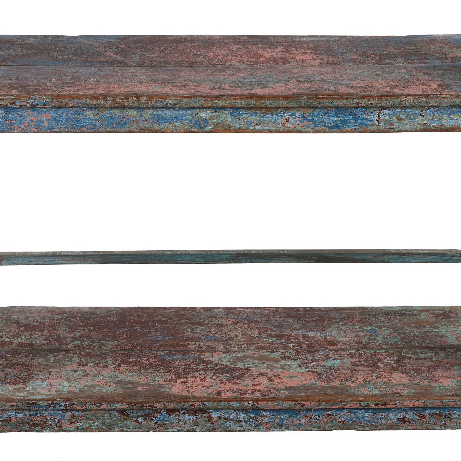 Blue Teak Shelf From Rajasthan - Ca 1930