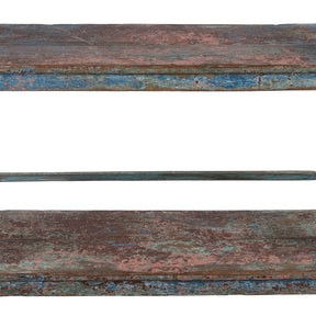 Blue Teak Shelf From Rajasthan - Ca 1930