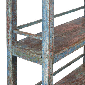 Blue Teak Shelf From Rajasthan - Ca 1930