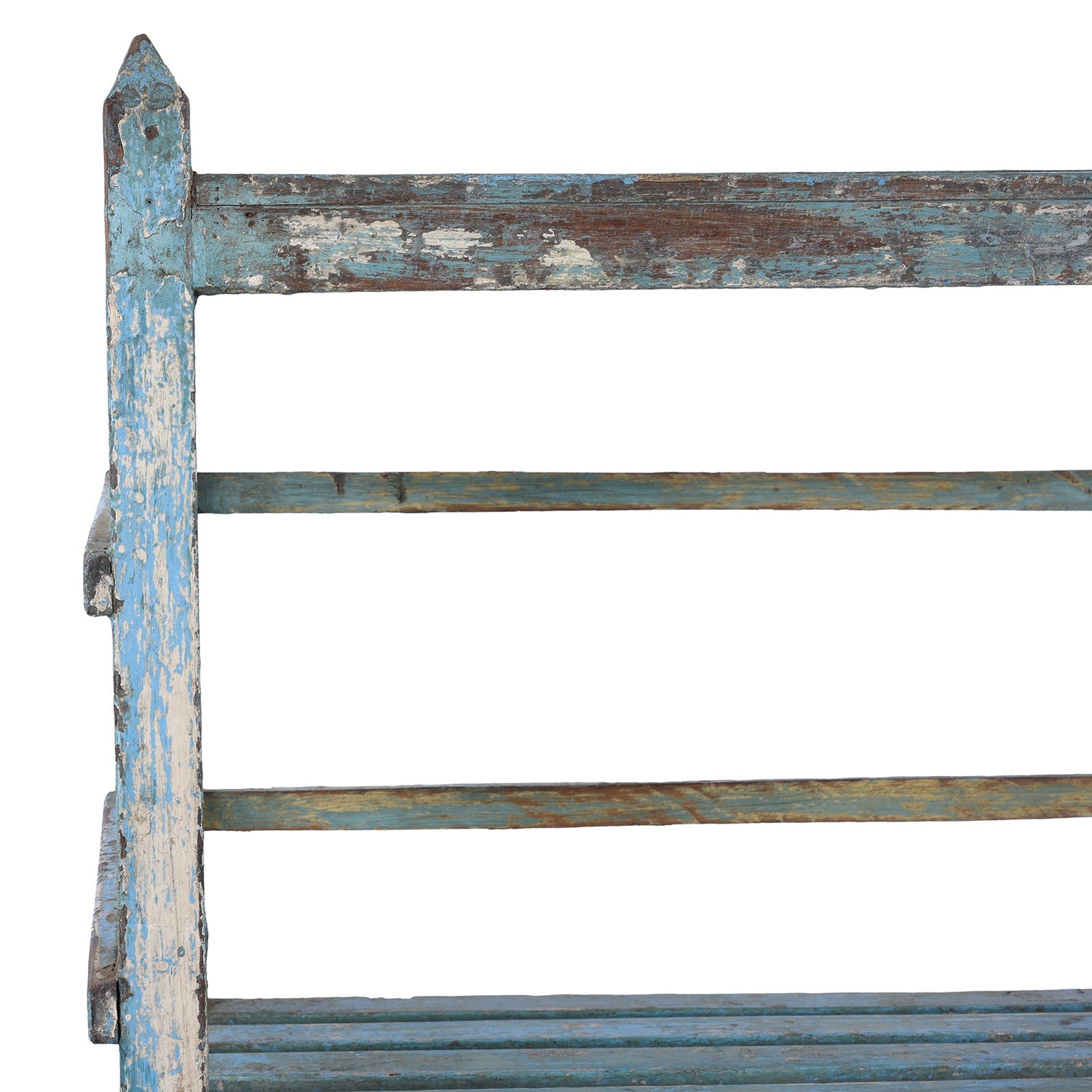 Slatted Blue Painted Shelf From Gujarat - Ca 1930