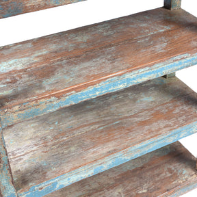 Small Vintage Painted Indian Teak Shelf - Ca 1930