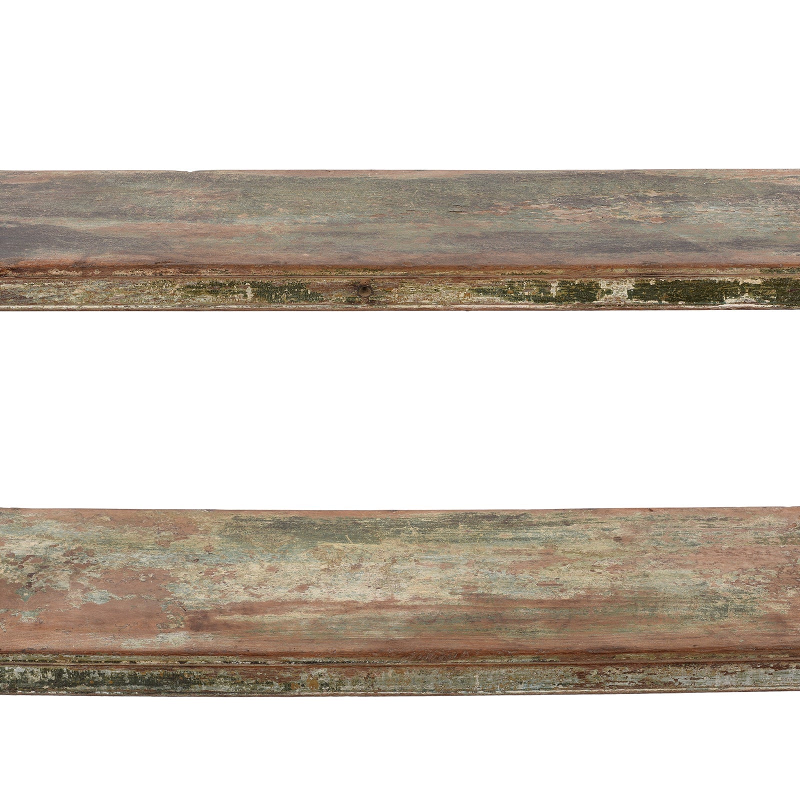 Vintage Painted Teak Shelf From Gujarat - Ca 1930