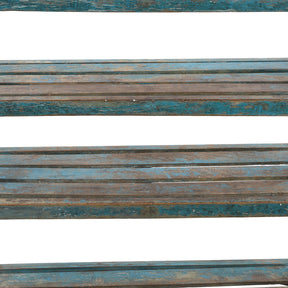 Blue Slatted Teak Shelf From Rajasthan - Ca 1930