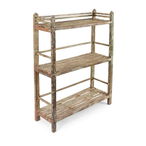 Slatted Teakwood Shelf From Rajasthan - Ca 1930