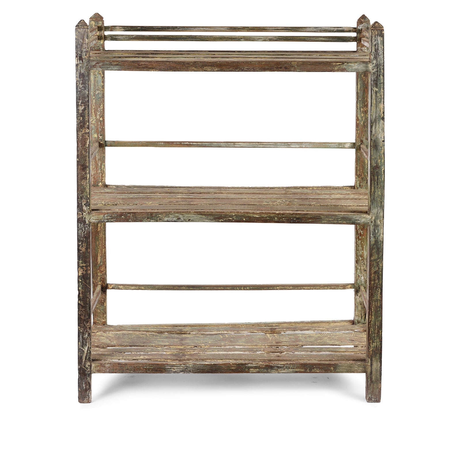 Slatted Teakwood Shelf From Rajasthan - Ca 1930