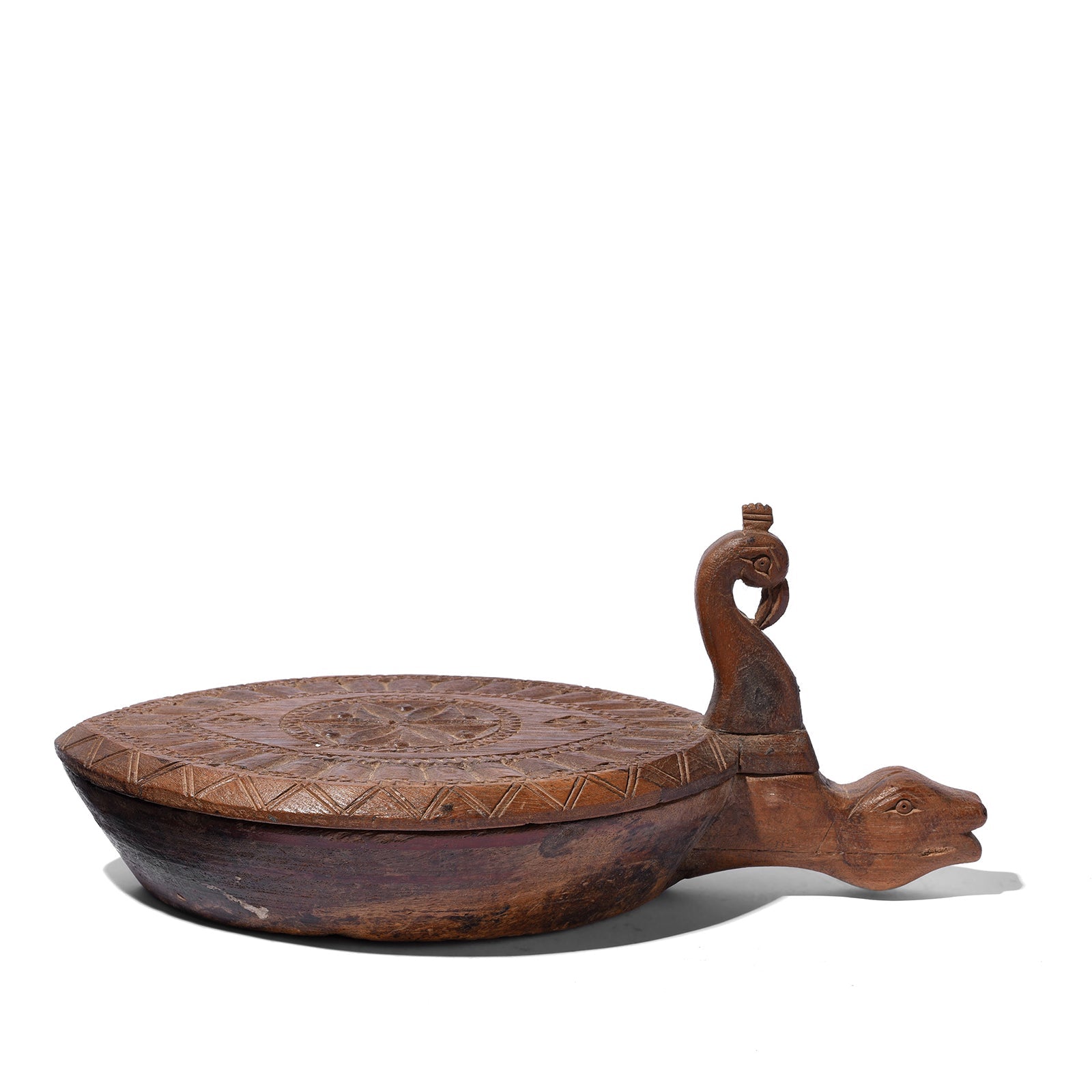 Carved Teak Masala Box From Banswara - Ca 1920