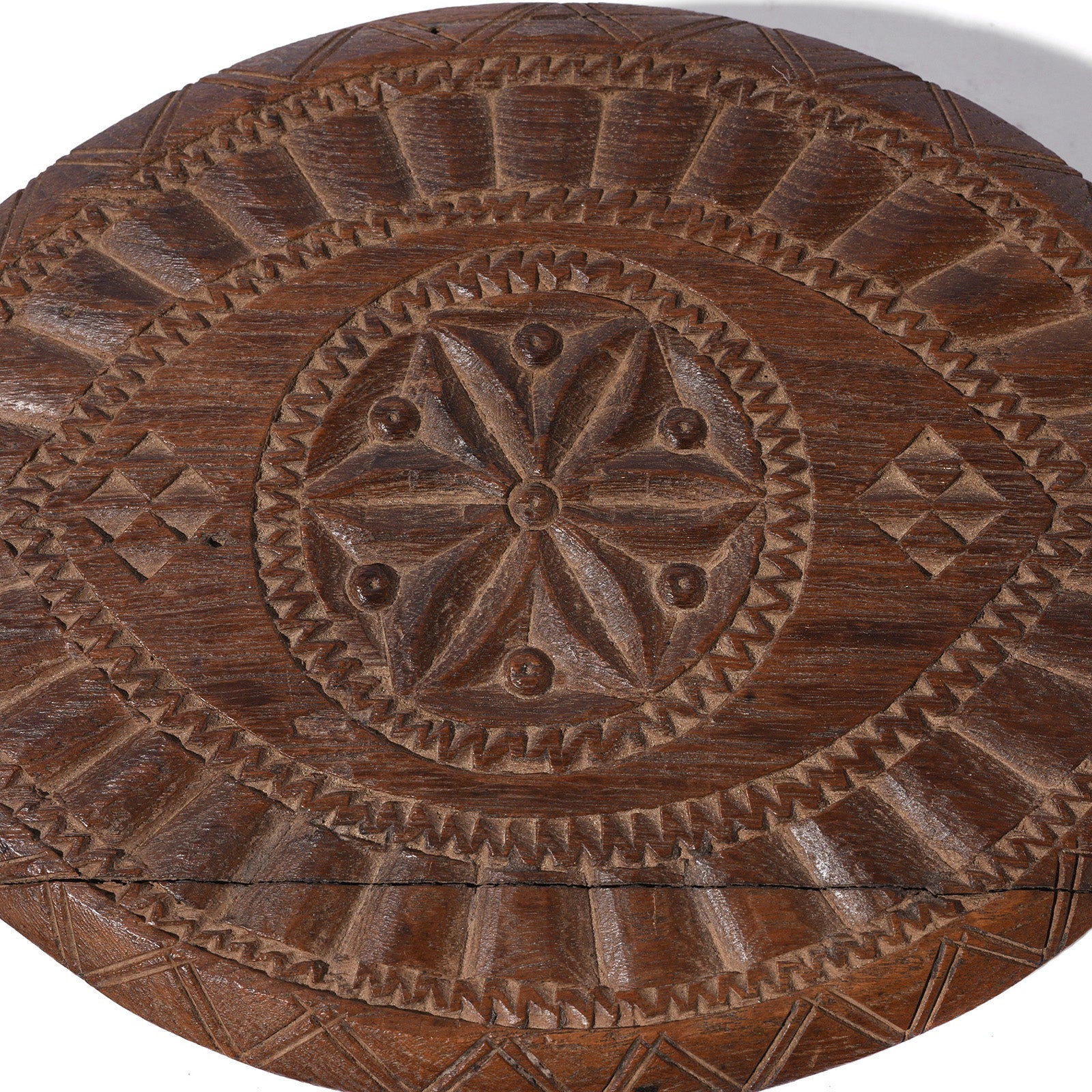 Carved Teak Masala Box From Banswara - Ca 1920