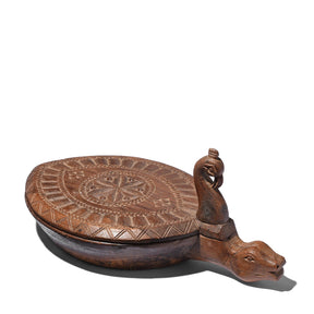 Carved Teak Masala Box From Banswara - Ca 1920