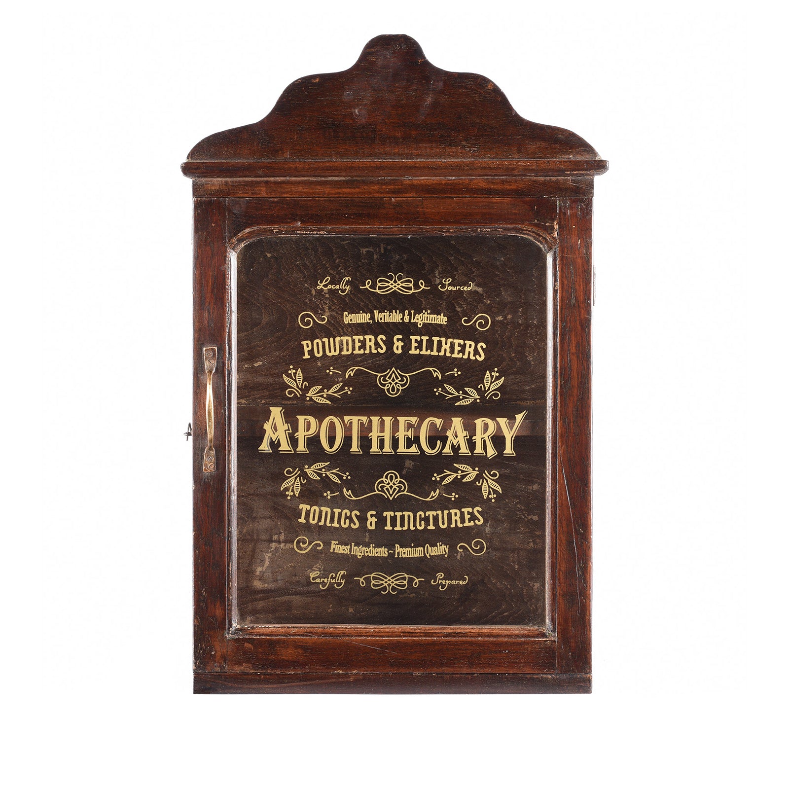Glazed Teak 'Apothecary' Wall Cabinet From Gujarat - Ca 1930