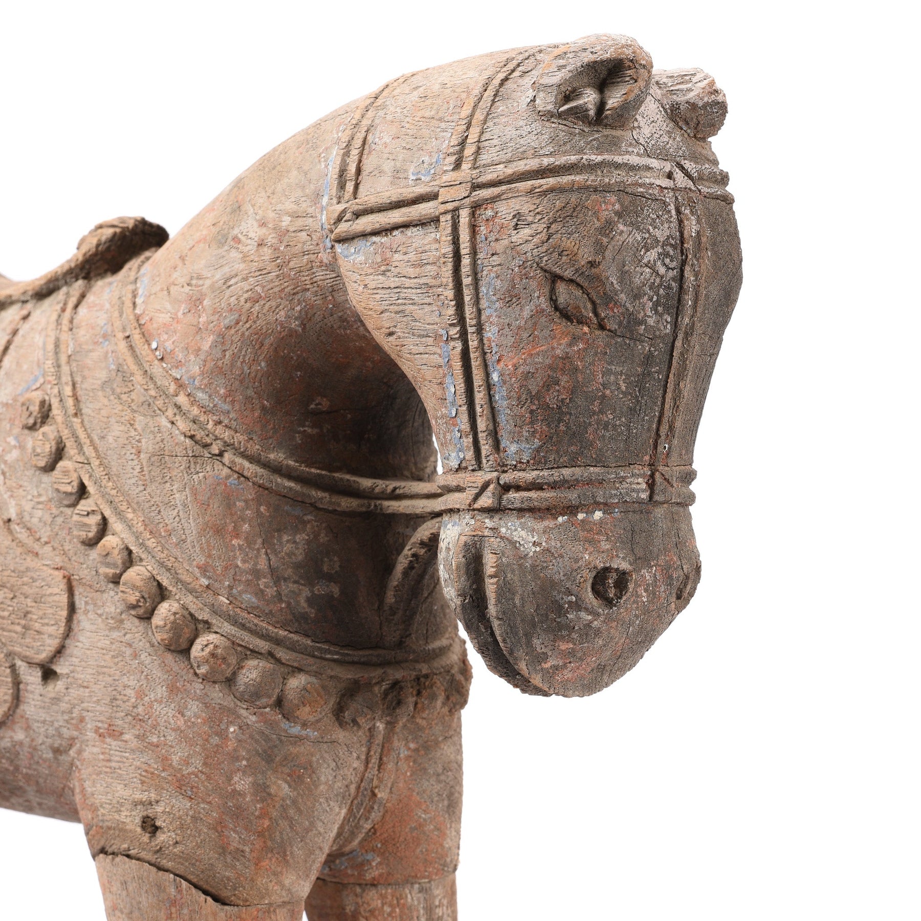 Carved Teak Horse From The Rann Of Kutch - 19th Century
