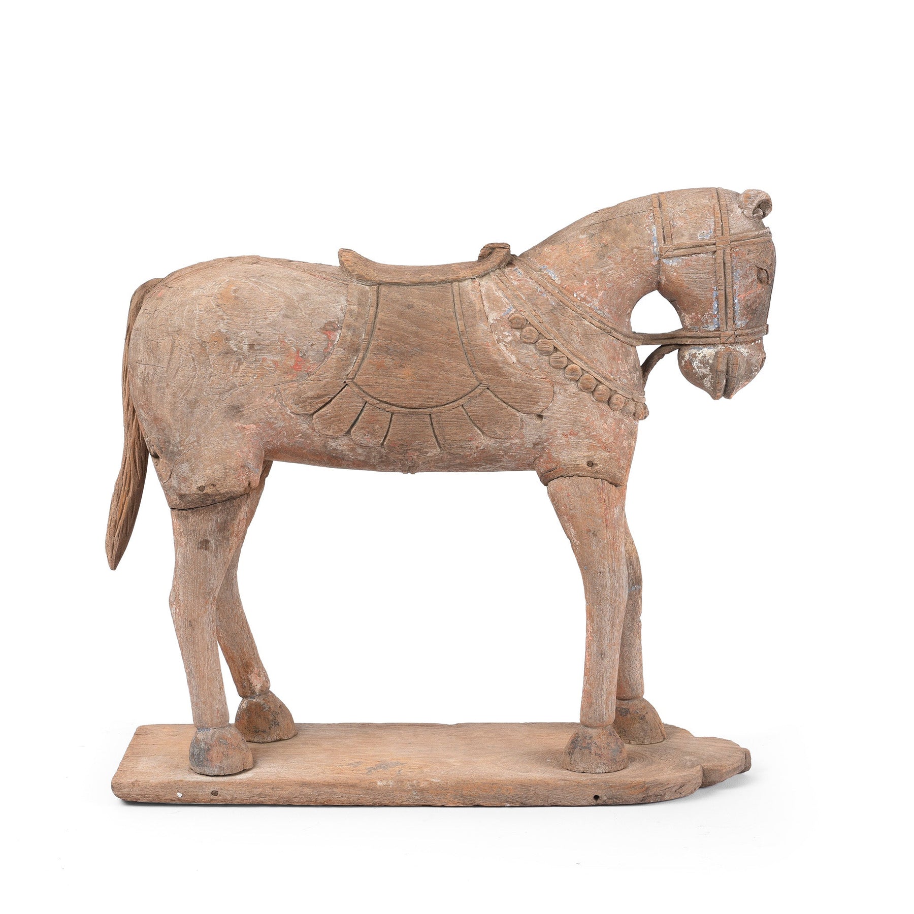 Carved Teak Horse From The Rann Of Kutch - 19th Century