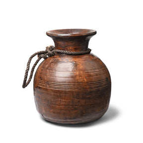 Turned Cedar Pot From Himachal Pradesh - Early 20thC