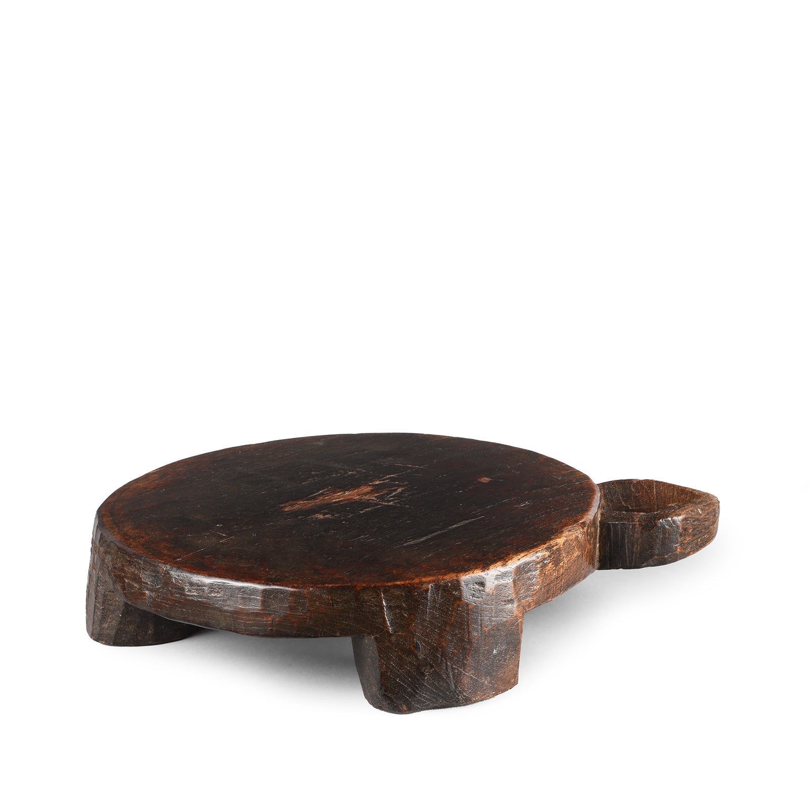 Carved Teak Chapati Board From Banswara Region - 19th Century