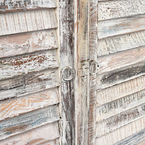 Painted Indian Louvre Cabinet Made From Reclaimed Teak