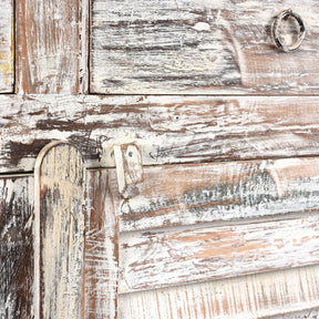 Painted Indian Louvre Cabinet Made From Reclaimed Teak