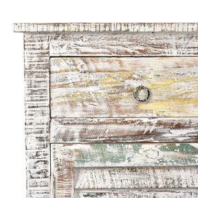 Painted Indian Louvre Cabinet Made From Reclaimed Teak