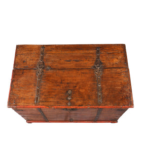 Iron Bound Teak Chest From Gujarat - 19th Century
