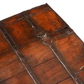 Iron Bound Teak Chest From Gujarat - 19th Century