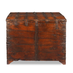 Iron Bound Teak Chest From Gujarat - 19th Century