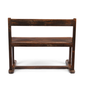 Painted Indian Teak School Bench - Ca 1930