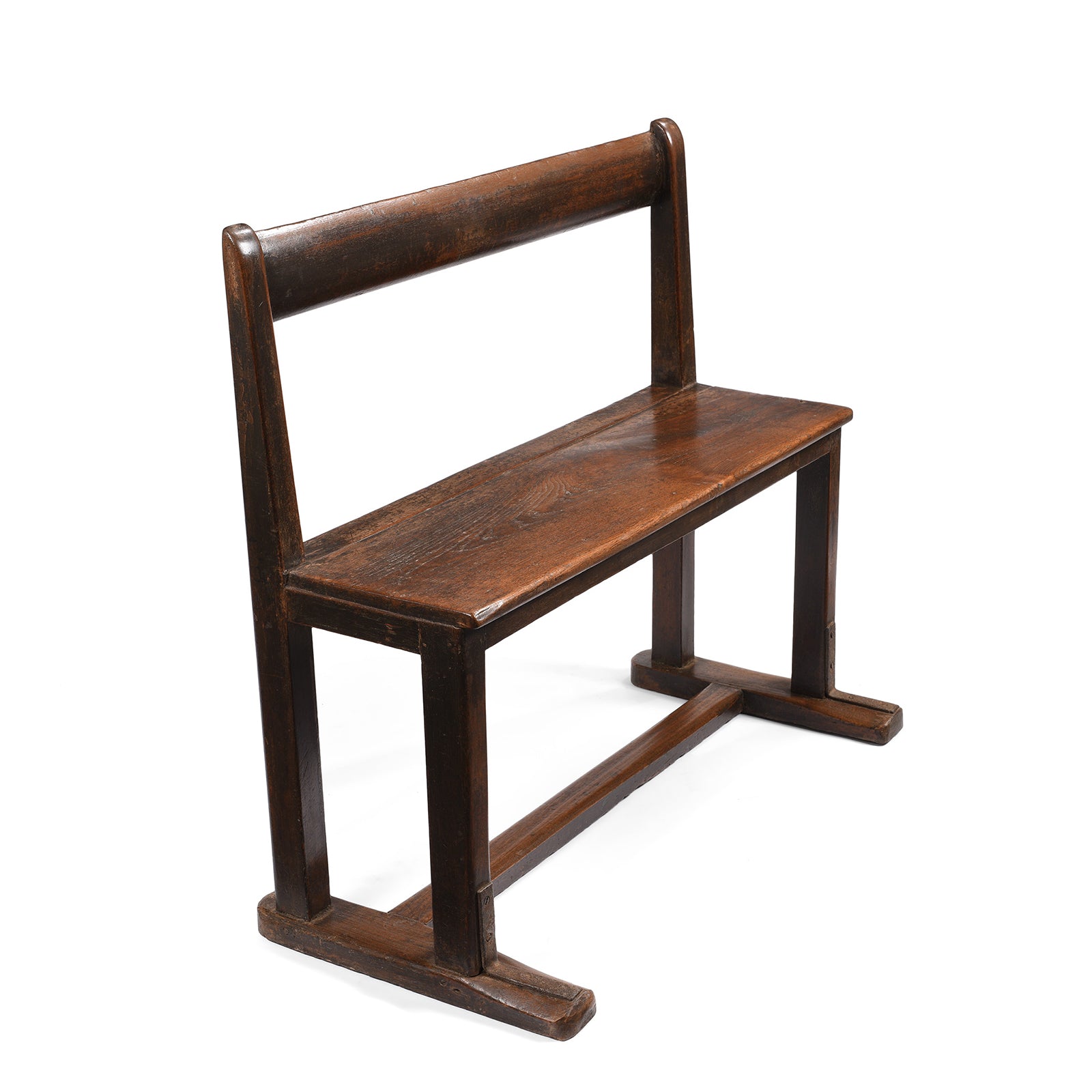 Painted Indian Teak School Bench - Ca 1930