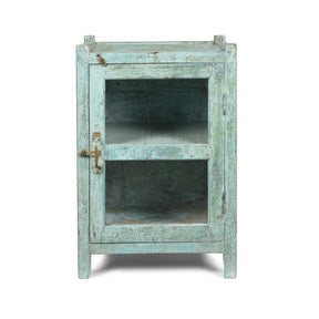 Painted Teak Glazed Indian Side Cabinet - Ca 1930