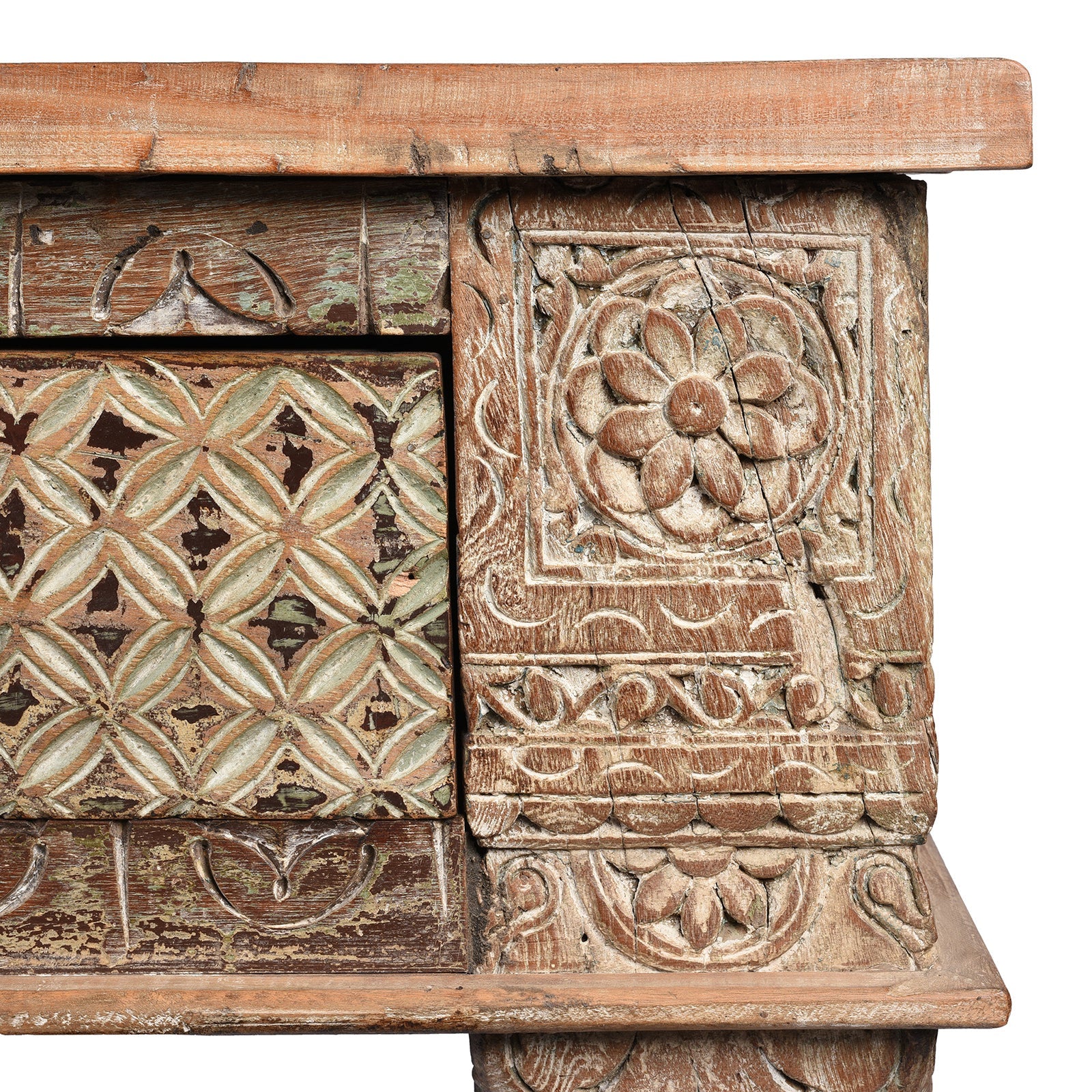 4 Drawer Painted Console Table Made From Reclaimed Teak