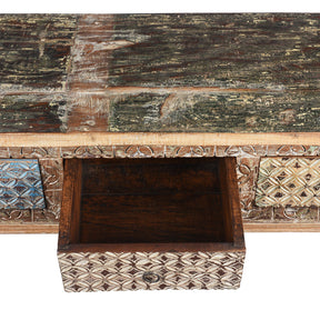 4 Drawer Painted Console Table Made From Reclaimed Teak
