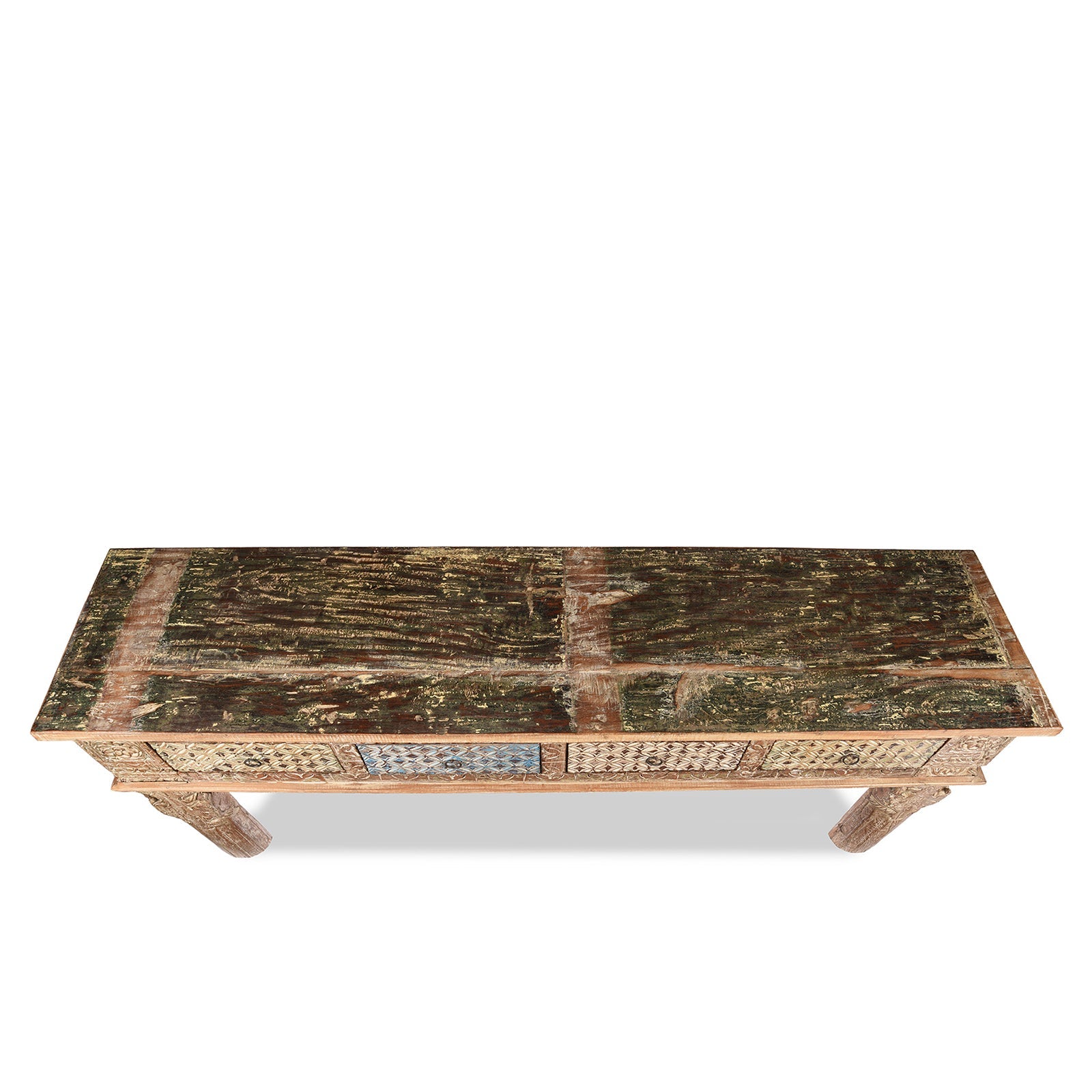 4 Drawer Painted Console Table Made From Reclaimed Teak