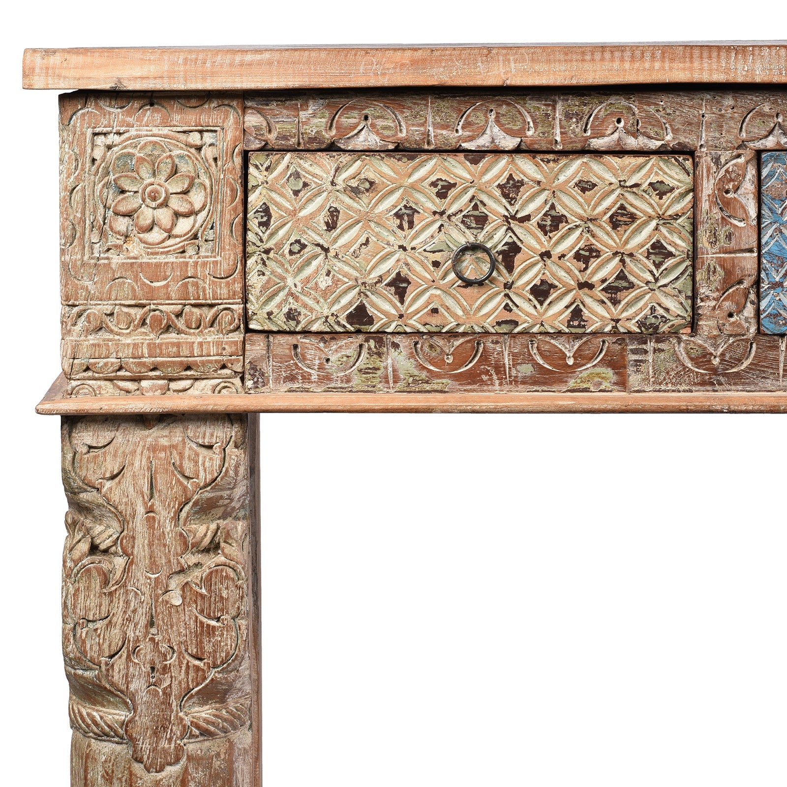 4 Drawer Painted Console Table Made From Reclaimed Teak