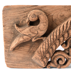 Carved Peacock Panel From Andra Pradesh - 18th Century