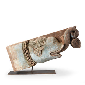 Carved Teak Elephant Corbel From Andhra Pradesh - 19th Century