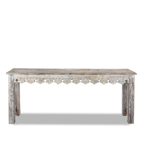 Painted Console Table Made from Reclaimed Teak