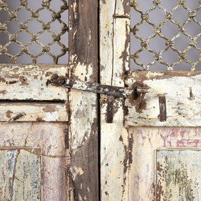 White Painted Jali Doors From Gujarat - 19th Century