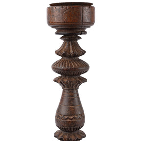 Carved Teak Candle Stick From Banswara - Ca 1920
