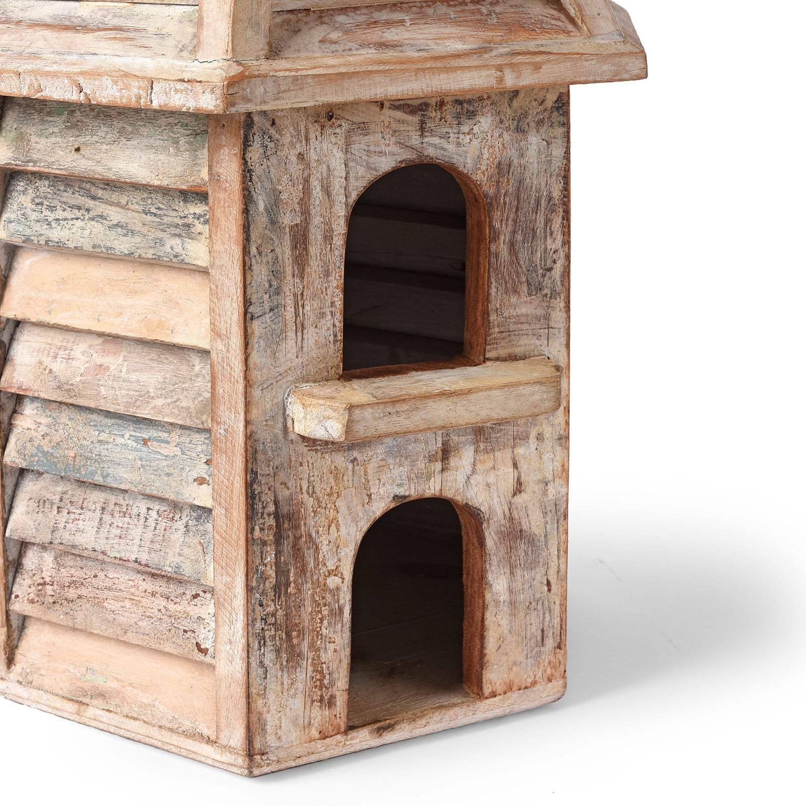Painted Bird House Made From Reclaimed Wood