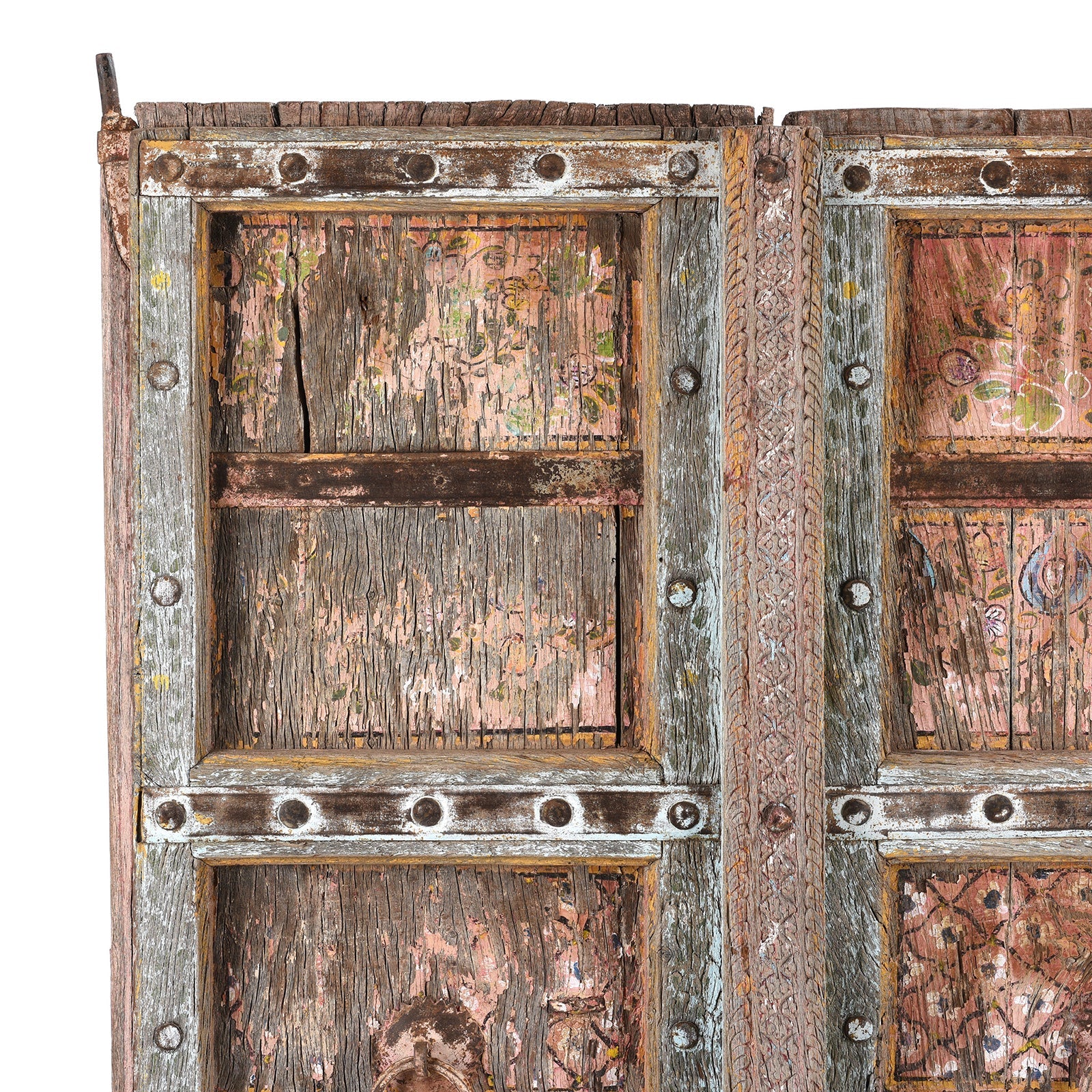 Old Indian Doors From Rajasthan With Later Paint - 19th Century